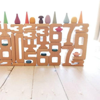 Fidtoy Mini Wooden Numbers Set Montessori Math Toy for Kids