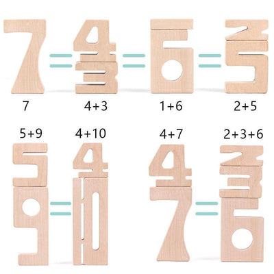 Fidtoy Mini Wooden Numbers Set Montessori Math Toy for Kids