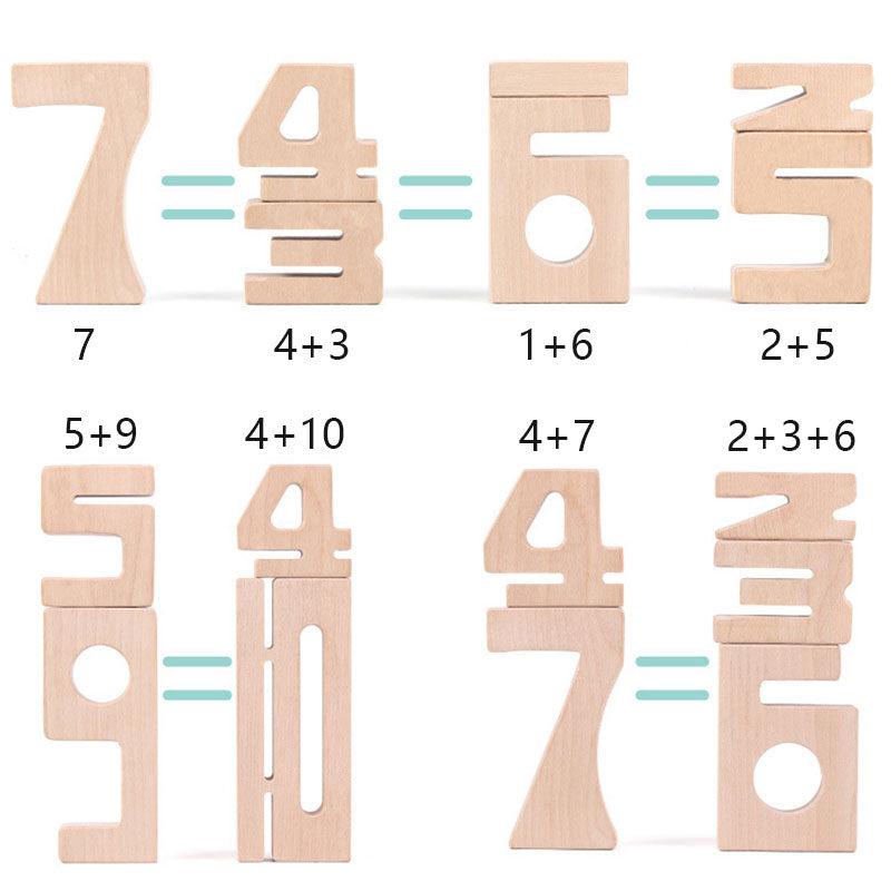 Fidtoy Mini Wooden Numbers Set Montessori Math Toy for Kids
