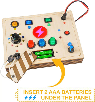 Tabla de actividades Montessori - Juguete sensorial interactivo de madera para niños pequeños