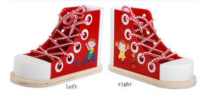 Wooden Shoe pencil holder, learning lacing, Pen and mobile Holder excellent gift