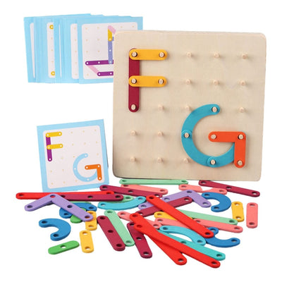 Planche à Clous Montessori - Puzzle en Bois - 104 Pièces
