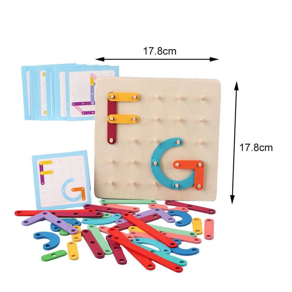Planche à Clous Montessori - Puzzle en Bois - 104 Pièces