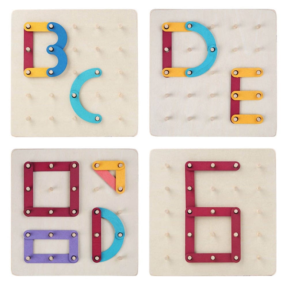 Planche à Clous Montessori - Puzzle en Bois - 104 Pièces