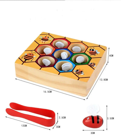 Fidtoy Montessori Jouet de tri d'abeilles pour tout-petits – Jeu de ruche en bois pour la motricité fine et l'apprentissage précoce