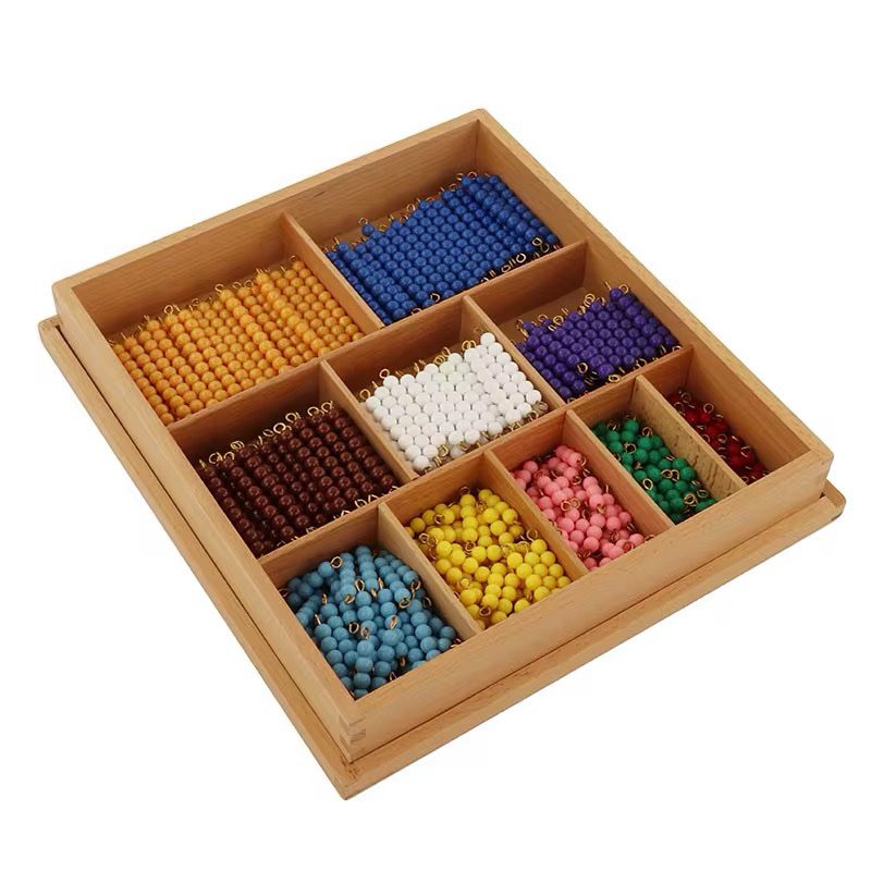 Boîte décimale Montessori - 55 barres de perles pour les nombres de 1 à 10