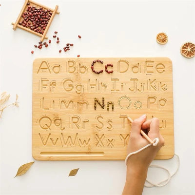 Montessori Double-Sided Tracing Board - Uppercase and Lowercase Letters and Numbers, Shapes and Lines