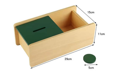 Boîte d'Imbrication Montessori avec Couvercle Basculant et Fente à Pièces - Matériel pour Tout-Petits pour la Permanence de l'Objet et la Motricité Fine
