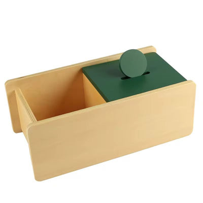 Boîte d'Imbrication Montessori avec Couvercle Basculant et Fente à Pièces - Matériel pour Tout-Petits pour la Permanence de l'Objet et la Motricité Fine