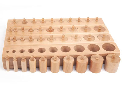 Montessori Knobbed Cylinders - Set of 4 Blocks | Sensorial Material