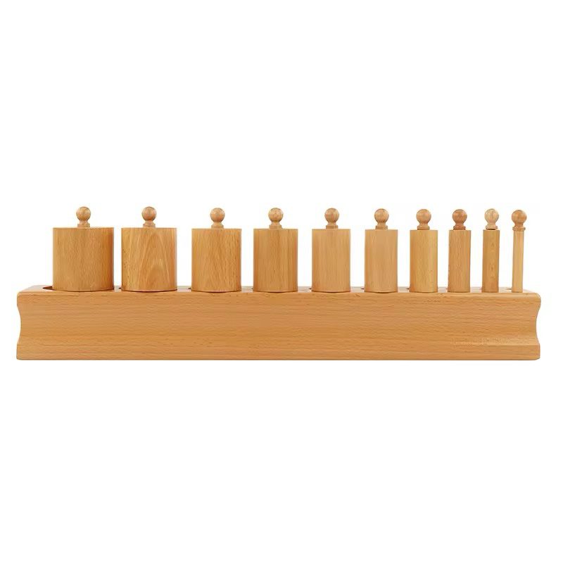 Cilindros con perilla Montessori - Juego de 4 bloques | Material Sensorial