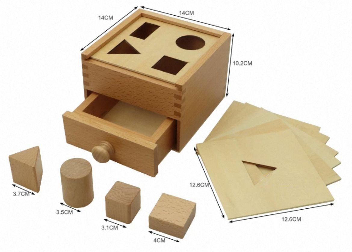 Buzón Montessori con clasificación de formas - Material para niños pequeños para la motricidad fina y la permanencia del objeto
