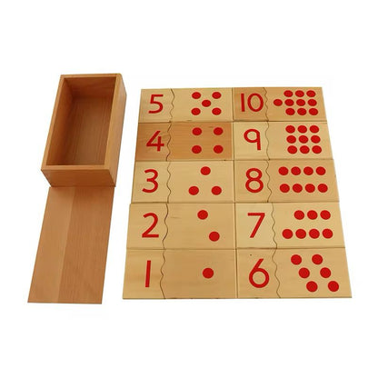 Montessori Number Puzzle 1–10 - Wooden Self-Correcting Math Matching Set