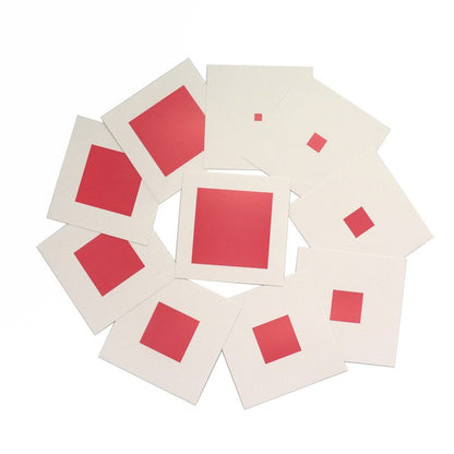 Montessori Pink Tower Control Cards - Sensorial Size Matching Activity