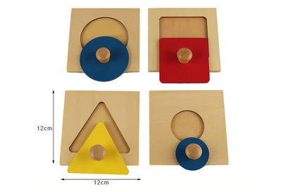 Montessori Shapes Puzzle Set - Big Circle, Small Circle, Square, Triangle