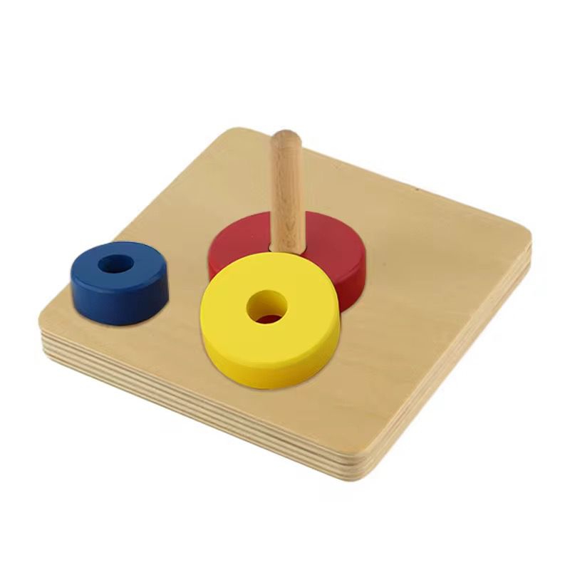 Stacking Discs on Vertical Dowel - Montessori Toddler Material