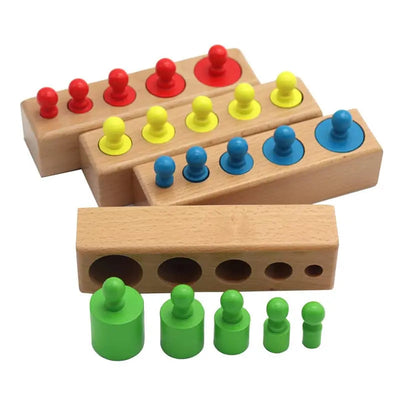 Fidtoy Montessori Volume Blocks – Wooden Educational Toy for Toddlers