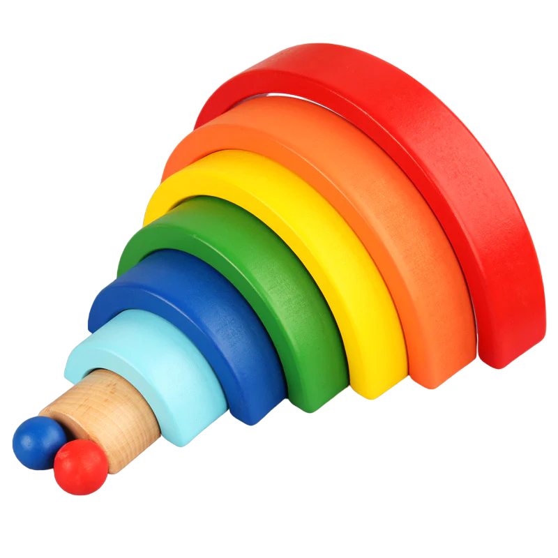 Montessori Wooden Rainbow Stackers
