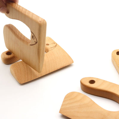 Fidtoy Montessori Wooden Chopper for Kids Toddler Kitchen Tool
