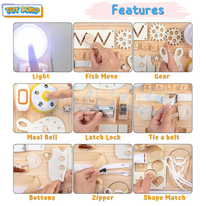 2-in-1 Sensory Activity Busy Board & Sketchpad for toddler