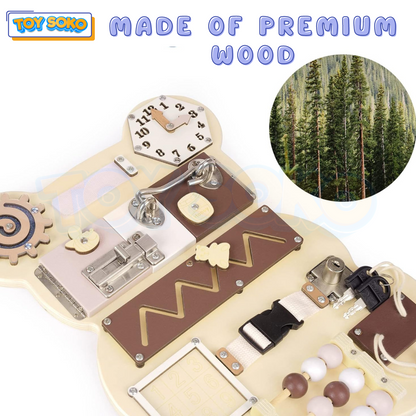 Montessori Bear Busy Board – Best Toddler Toys for Girls & Boys