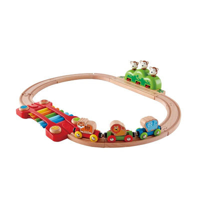 Fidtoy Jungle - Circuit de train en bois musical pour tout-petits
