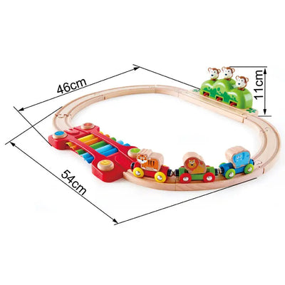 Fidtoy Jungle - Circuit de train en bois musical pour tout-petits