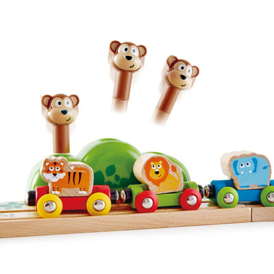 Fidtoy Jungle - Circuit de train en bois musical pour tout-petits