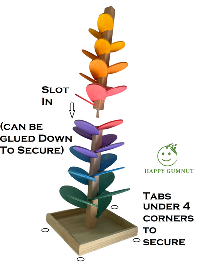 Large 72cm Musical Tree Wood Sounding Marble Run Toy !