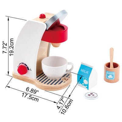 Fidtoy Wooden Coffee Maker Toy Kitchen Pretend Play Set