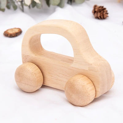 Voiture en bois naturel – Jouet sûr et stimulant pour les nourrissons et les jeunes enfants