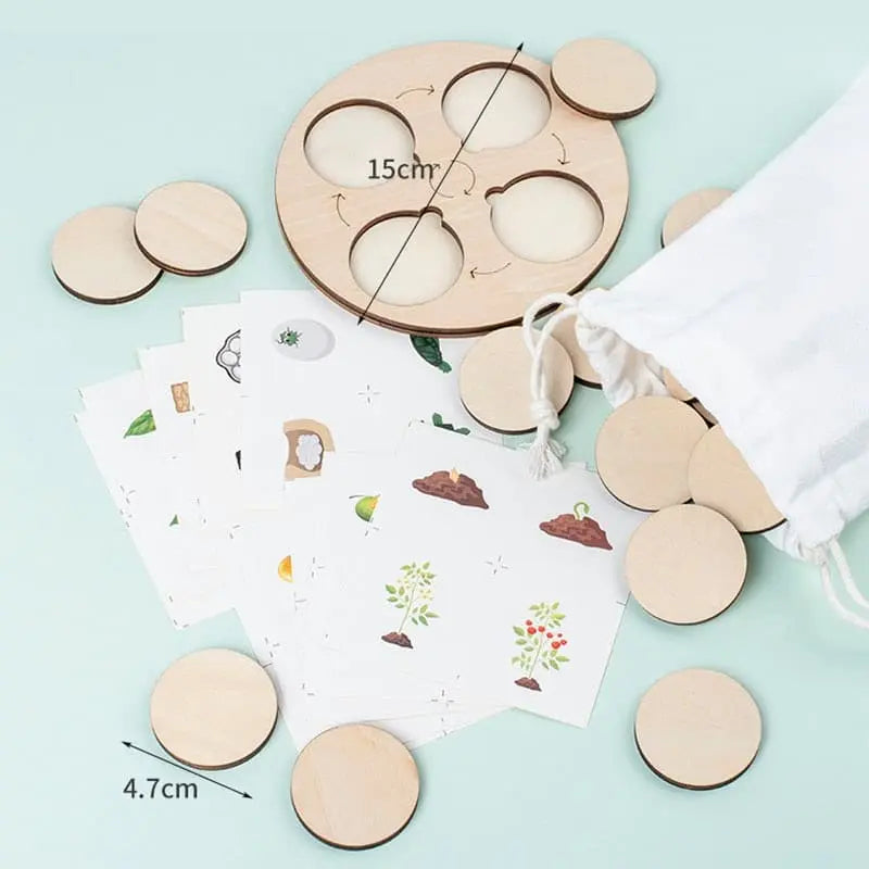 Fidtoy Nature Evolution Game – Montessori Wooden Life Cycle Board for Kids Ages 3-6