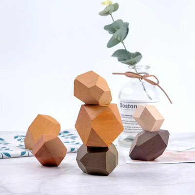 12 Pieces Jumbo Wooden Nature Balance Blocks- Open ended wooden toys