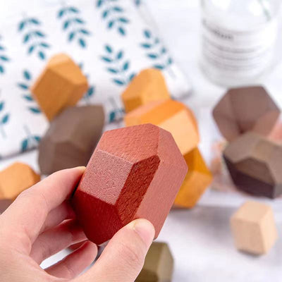 12 Pieces Jumbo Wooden Nature Balance Blocks- Open ended wooden toys