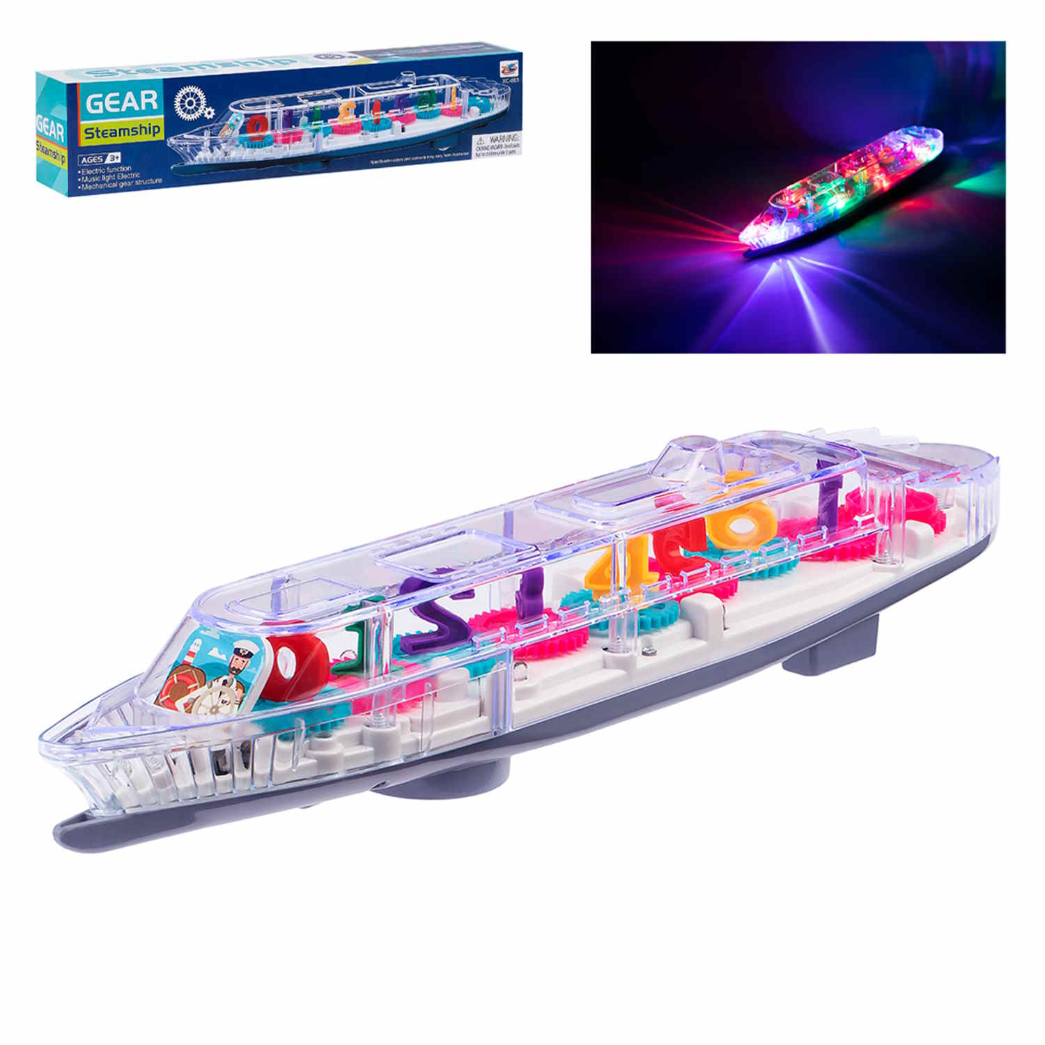 Barco de vapor con luz y sonido Number Gear para niños - 868