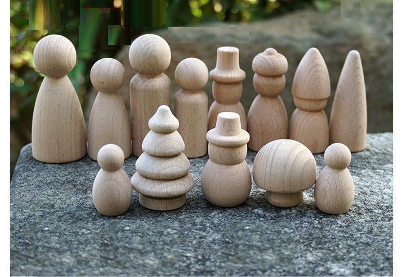 Loose Parts Assorted Peg Leg Dolls