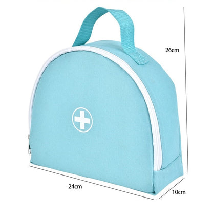 Kids Wooden Doctor Kit with Medical Bag Playset Red First Aid Kit
