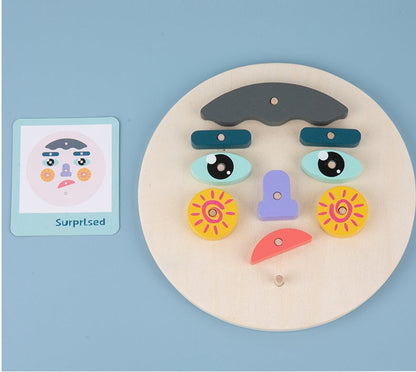 Wooden Board Kids Facial Emotion Expression Learning Puzzle