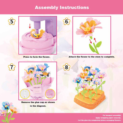 Kit de fabrication de bouquets de fleurs DIY, Ensemble d'activités créatives pour enfants 3 ans et plus avec presse à fleurs