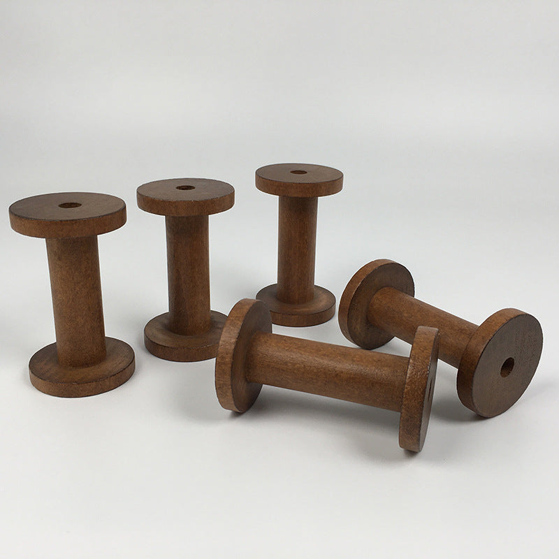 Montessori Loose parts Wooden Bobbin Vintage look Spools Kids Craft DIY