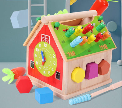 Boîte à cube d'activités éducatives en bois, jouet inspiré de Montessori