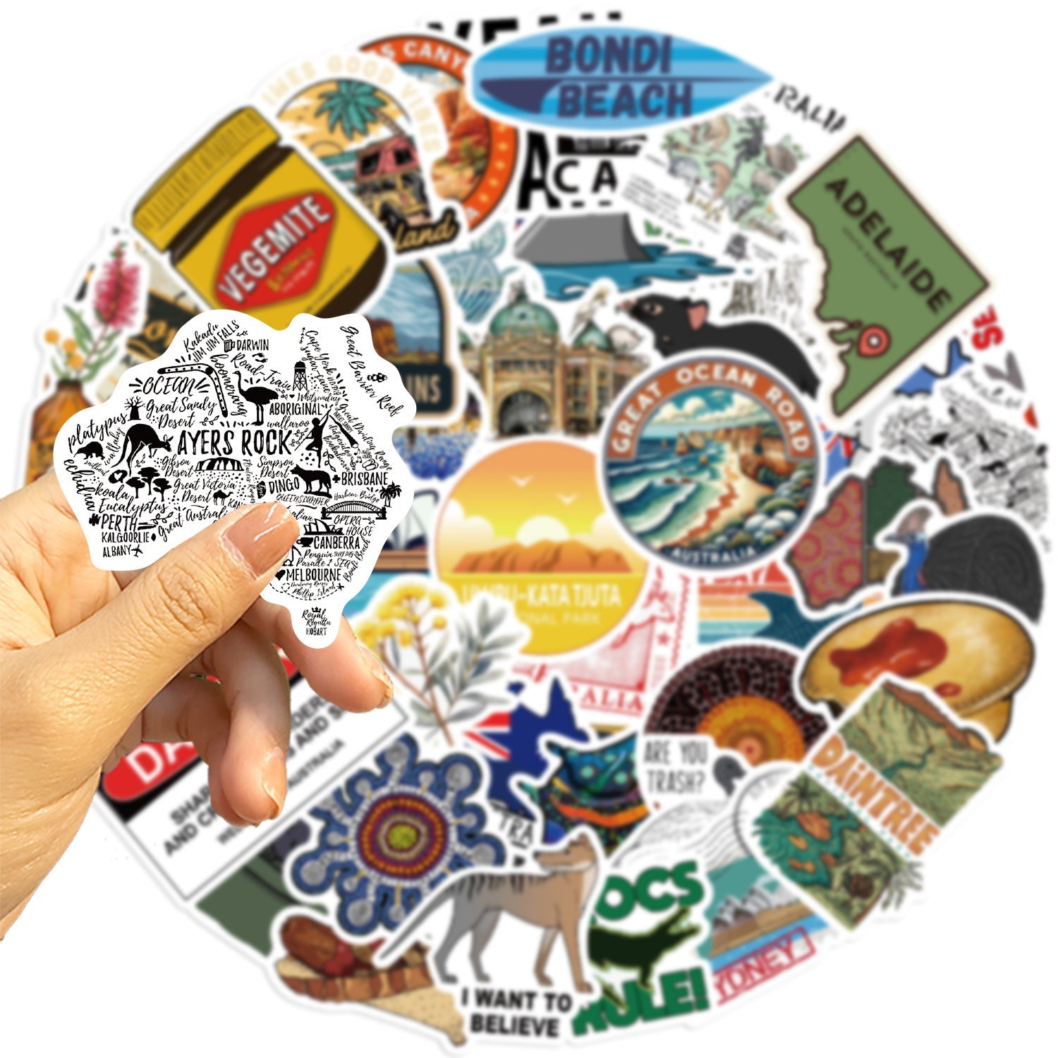 DIY Arts and Craft Bulk Lot of 50 Aussie Stickers Animals Jungle Farm various Themes