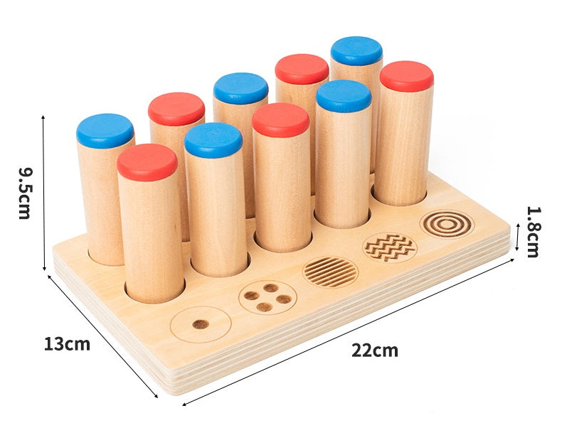 Boîtes cylindriques sonores Montessori Jeu de tri et d'association sensoriel avec trieur de motifs et mémoire des couleurs