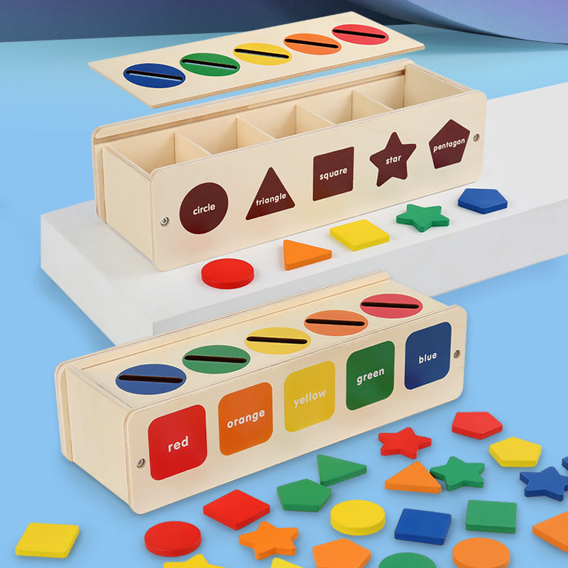 Wooden Category Shape Colour Sorting box Game Montessori inspired Kids Wooden toys