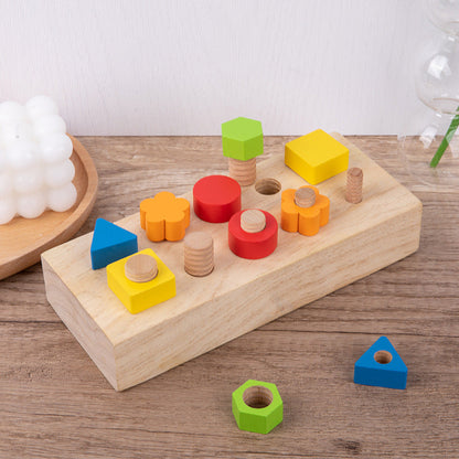 Montessori Wooden Screw Nuts and Bolts Busy Board Toy