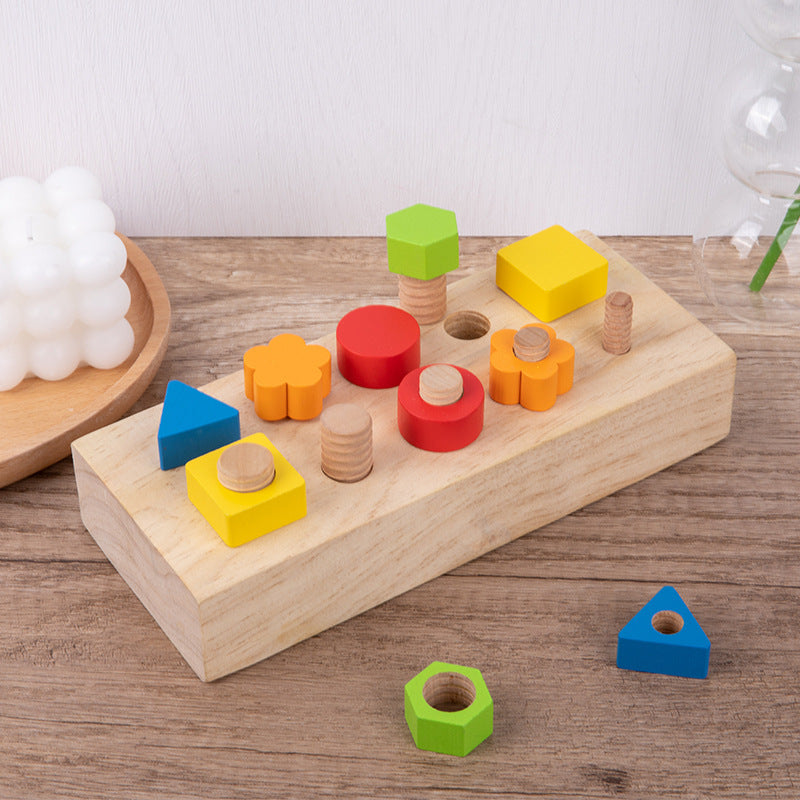 Montessori Wooden Screw Nuts and Bolts Busy Board Toy
