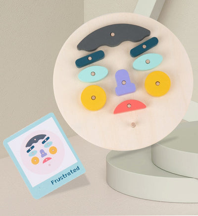Rompecabezas de aprendizaje de expresiones emocionales faciales para niños, de madera