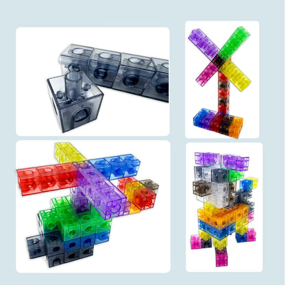 100 Math Cubes Transparent Rainbow Linking Cubes Number Blocks
