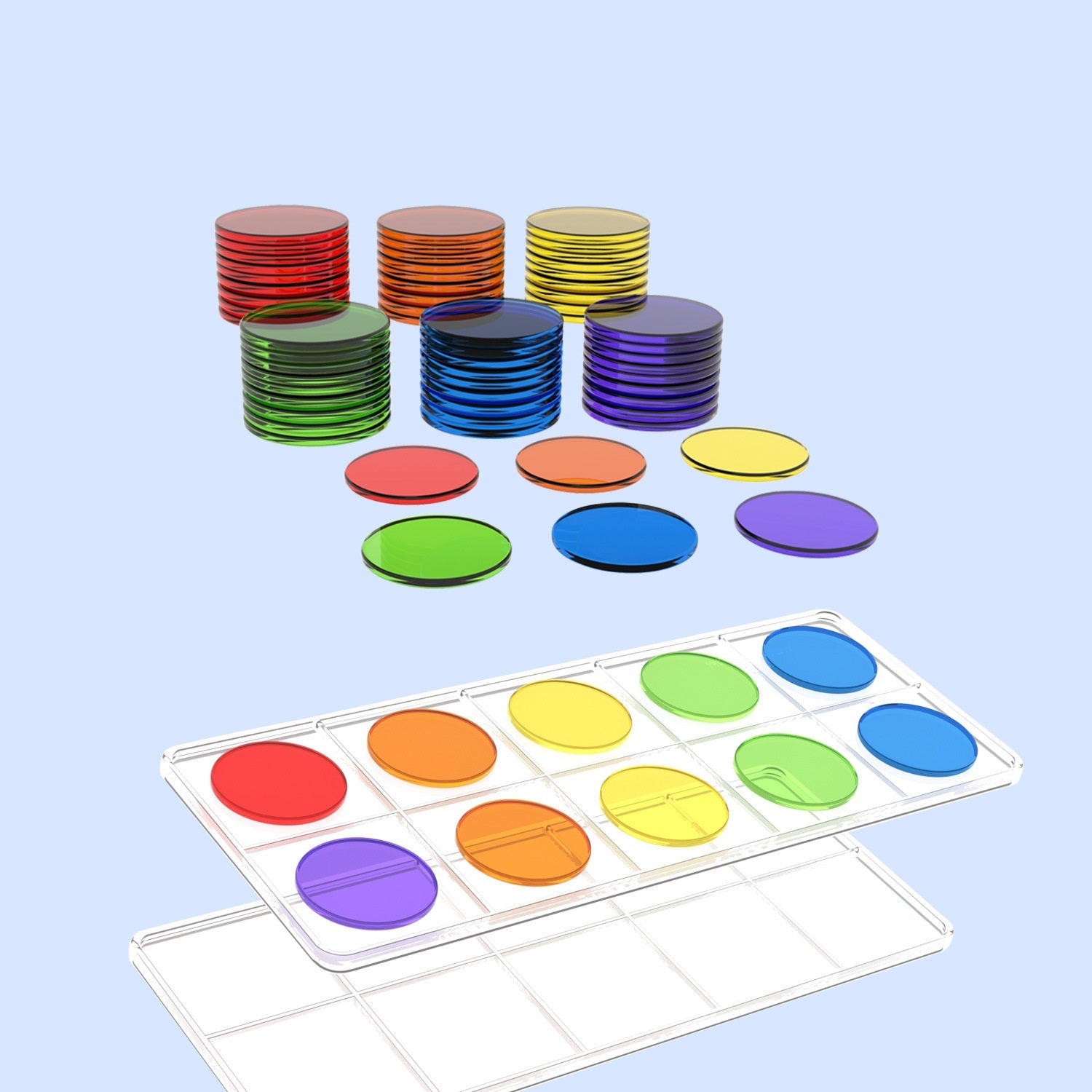 Educational Resources Transparent Countlng Frames with Coloured Counters