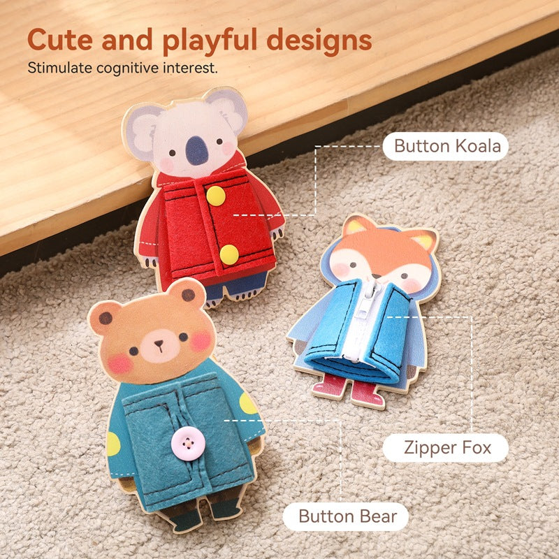 Dressing Up Animal Friends – Montessori Busy Board Trio